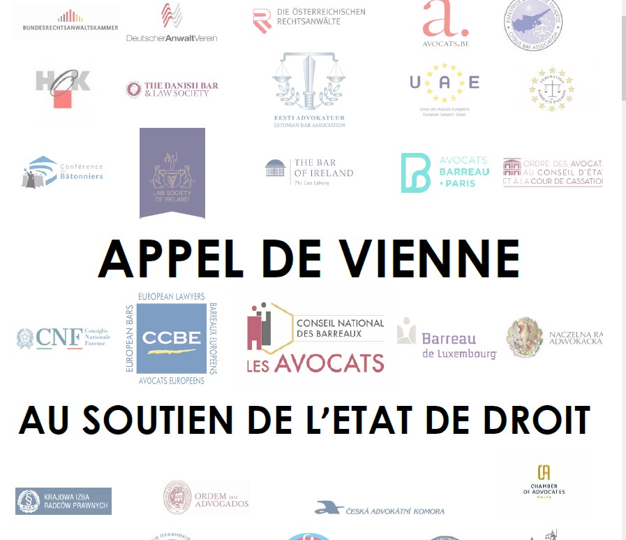 Déclaration des avocats européens au soutien de l'Etat de droit