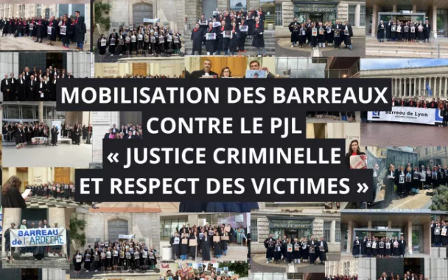 Mobilisation de la profession contre le projet de loi « justice criminelle et respect des victimes »
